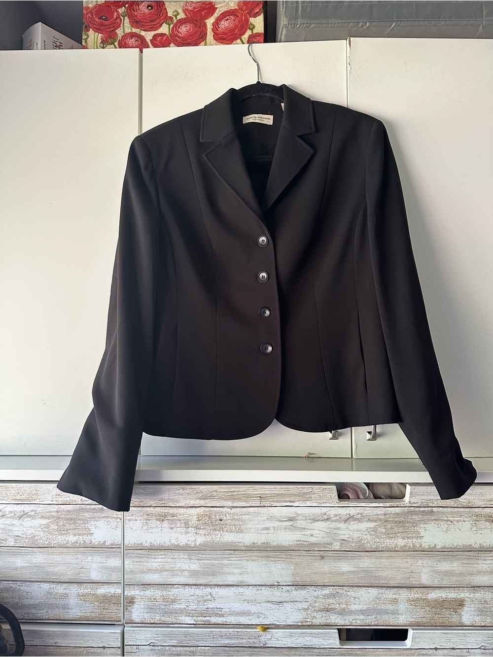 🖤 Valerie Stevens Petites Black Blazer Size 8P Career Office Jacket